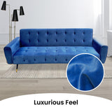 Ava Tufted Velvet Sofa Bed by Sarantino - Blue - Extra Image