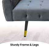 Ava Tufted Velvet Sofa Bed by Sarantino - Dark Grey - Extra Image