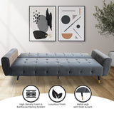 Ava Tufted Velvet Sofa Bed by Sarantino - Dark Grey - Extra Image
