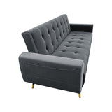 Ava Tufted Velvet Sofa Bed by Sarantino - Dark Grey - Front View