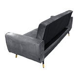 Ava Tufted Velvet Sofa Bed by Sarantino - Dark Grey - Top-Down View