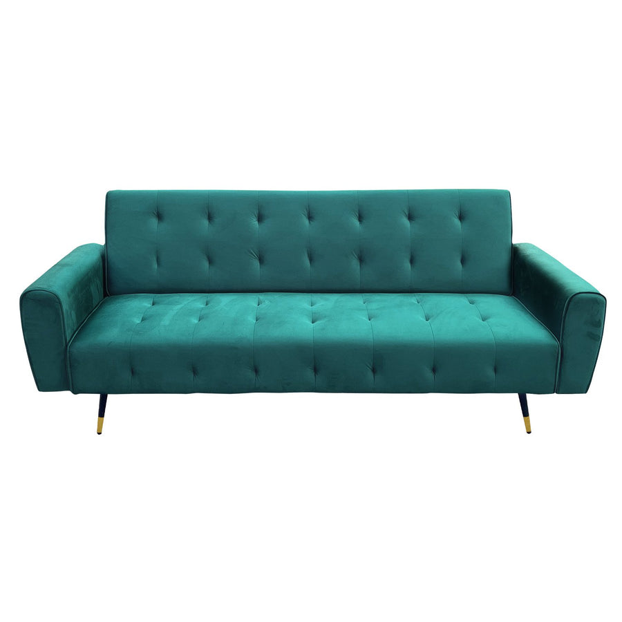 Ava Tufted Velvet Sofa Bed by Sarantino - Green