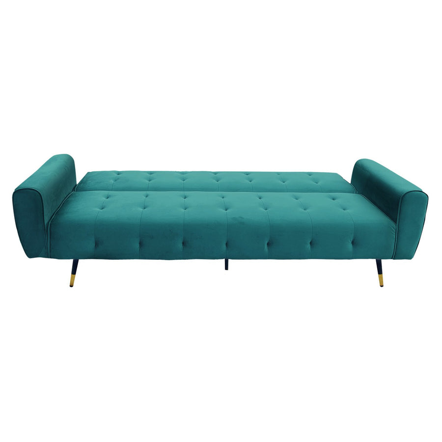 Ava Tufted Velvet Sofa Bed by Sarantino - Green