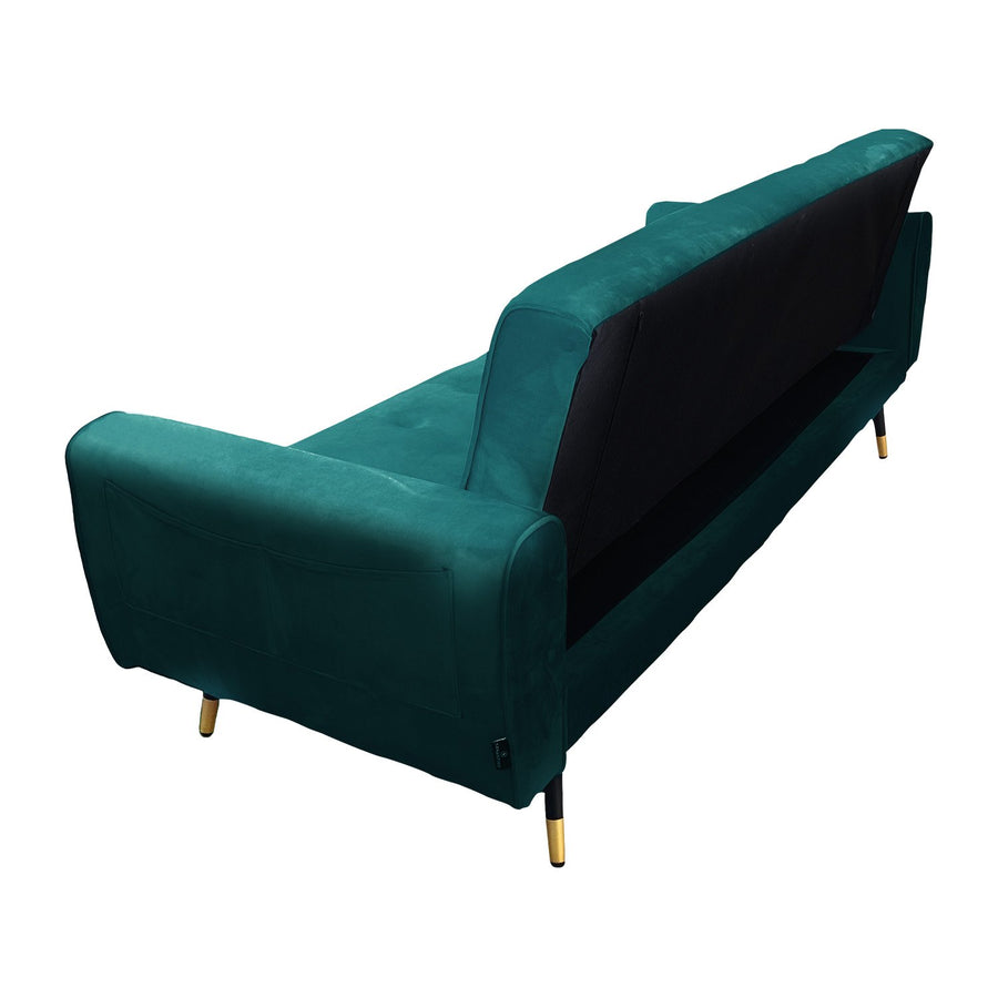 Ava Tufted Velvet Sofa Bed by Sarantino - Green
