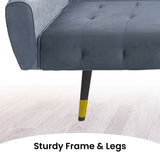 Ava Tufted Velvet Sofa Bed by Sarantino - Light Grey - Extra Image