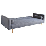 Sarantino 3 Seater Linen Sofa Bed Couch with Pillows - Dark Grey - Top-Down View