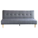 Sarantino 3 Seater Linen Sofa Bed Couch with Pillows - Dark Grey - Rear View
