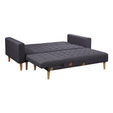 Sarantino Linen Fabric Corner Sofa Bed Couch Lounge w/ Chaise D.Grey - Front View