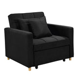 Suri 3-in-1 Convertible Lounge Chair Bed by Sarantino - Black
