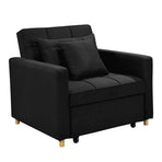 Suri 3-in-1 Convertible Lounge Chair Bed by Sarantino - Black