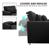 Suri 3-in-1 Convertible Lounge Chair Bed by Sarantino - Black - Extra Image