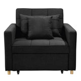 Suri 3-in-1 Convertible Lounge Chair Bed by Sarantino - Black - Close-Up Angle