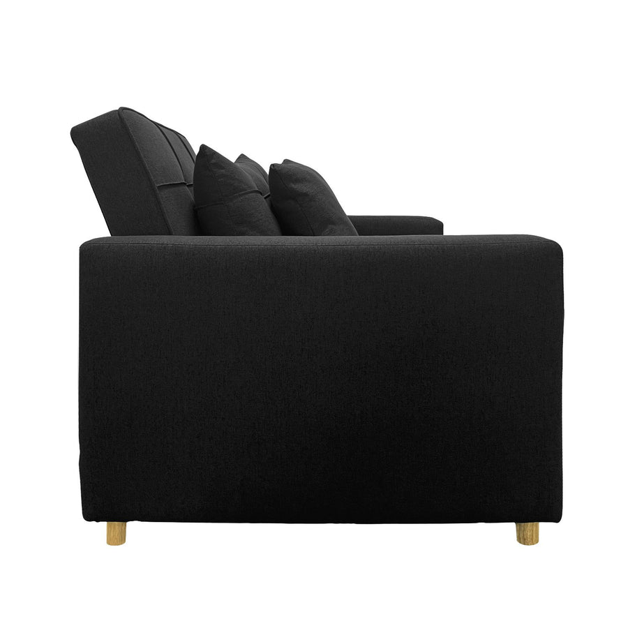 Suri 3-in-1 Convertible Lounge Chair Bed by Sarantino - Black