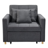 Suri 3-in-1 Convertible Lounge Chair Bed by Sarantino - Dark Grey - Rear View