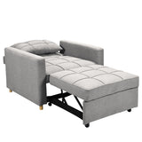 Suri 3-in-1 Convertible Sofa Chair Bed Lounger by Sarantino Light Grey - Front View