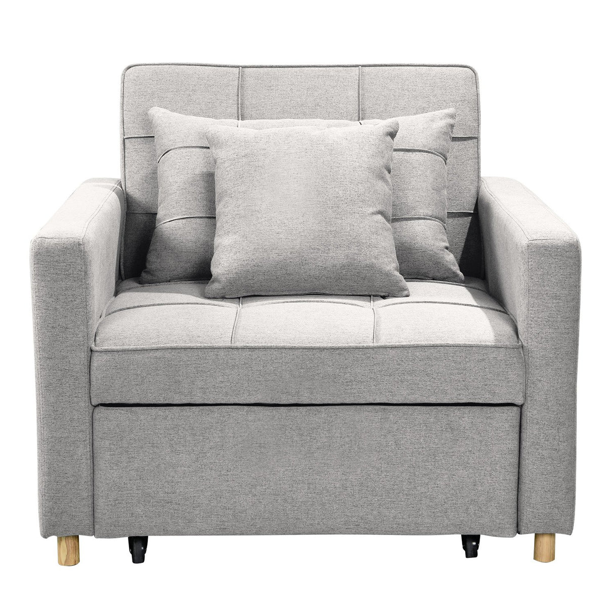Suri 3-in-1 Convertible Sofa Chair Bed Lounger by Sarantino Light Grey