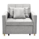 Suri 3-in-1 Convertible Sofa Chair Bed Lounger by Sarantino Light Grey - Rear View