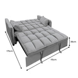 Sarantino Quincy 2-Seater Velvet Sofa Bed in Dark Grey with Wooden Frame & Tufted Design