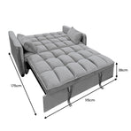 Sarantino Quincy 2-Seater Velvet Sofa Bed in Dark Grey with Wooden Frame & Tufted Design