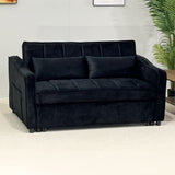 Sarantino Fenton Velvet 2-Seater Sofa Bed - Black