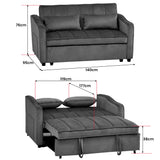 Sarantino Fenton Velvet 2-Seater Sofa Bed - Dark Grey