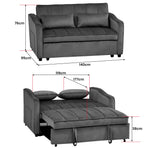 Sarantino Fenton Velvet 2-Seater Sofa Bed - Dark Grey