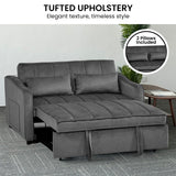 Sarantino Fenton Velvet 2-Seater Sofa Bed - Dark Grey
