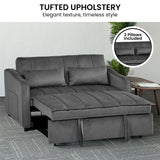 Sarantino Fenton Velvet 2-Seater Sofa Bed - Dark Grey - Close-Up Angle