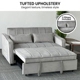 Sarantino Fenton Velvet 2-Seater Sofa Bed - Light Grey