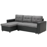 Sarantino 3-Seater Corner Sofa Bed Storage Lounge Chaise Couch Grey - Side View