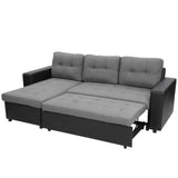 Sarantino 3-Seater Corner Sofa Bed Storage Lounge Chaise Couch Grey - Top-Down View