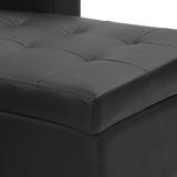 Sarantino Corner Sofa Bed Storage Chaise Couch Faux Leather Black - Low Angle