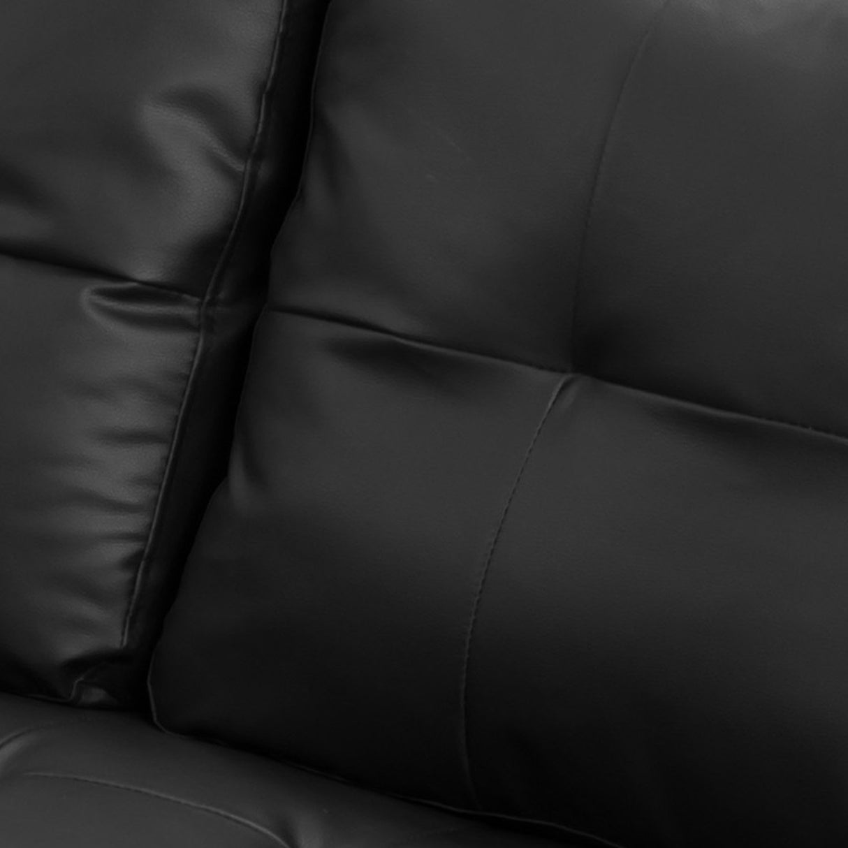 Sarantino Corner Sofa Bed Storage Chaise Couch Faux Leather Black