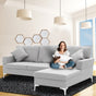 Sarantino Linen Corner Sofa Couch Lounge L-shape w/ Left Chaise L.Grey