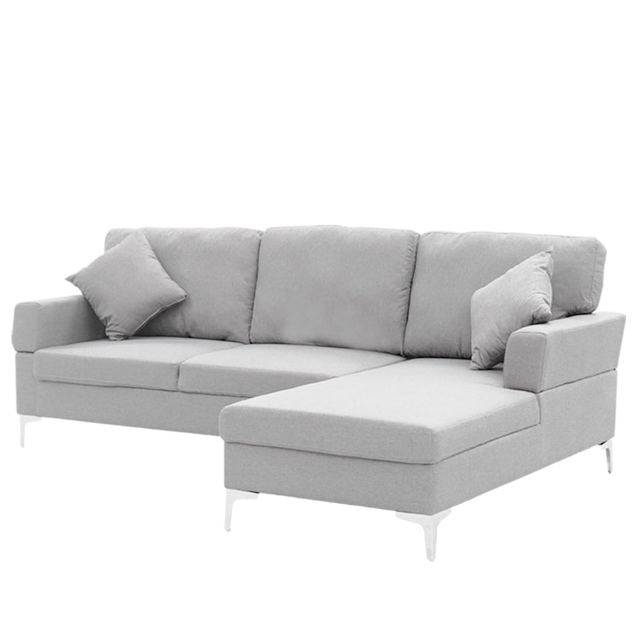 Sarantino Linen Corner Sofa Couch Lounge L-shape w/ Left Chaise L.Grey