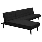 Sarantino 3-Seater Corner Sofa Bed Lounge Chaise Couch - Black - 45-Degree Angle