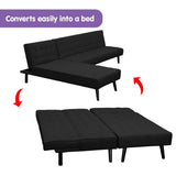 Sarantino 3-Seater Corner Sofa Bed Lounge Chaise Couch - Black
