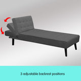 Sarantino 3-Seater Corner Wooden Sofa Bed Lounge Chaise Sofa Dark Grey - Low Angle