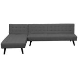 Sarantino 3-Seater Corner Wooden Sofa Bed Lounge Chaise Sofa Dark Grey - Extra Image