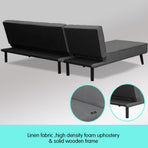 Sarantino 3-Seater Corner Wooden Sofa Bed Lounge Chaise Sofa Dark Grey