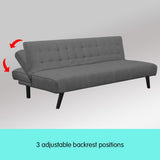 Sarantino 3-Seater Corner Wooden Sofa Bed Lounge Chaise Sofa Dark Grey