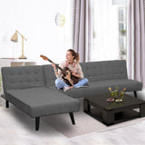 Sarantino 3-Seater Corner Wooden Sofa Bed Lounge Chaise Sofa Dark Grey