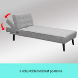Sarantino 3-Seater Corner Wood Sofa Bed Lounge Chaise Sofa Light Grey - Low Angle
