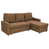 Sarantino 3-Seater Corner Sofa Bed Lounge Storage Chaise Couch Brown