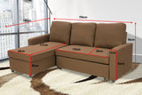 Sarantino 3-Seater Corner Sofa Bed Lounge Storage Chaise Couch Brown