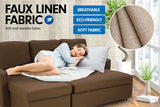 Sarantino 3-Seater Corner Sofa Bed Lounge Storage Chaise Couch Brown