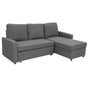 Sarantino 3-Seater Corner Sofa Bed Lounge Storage Chaise Couch Grey