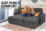 Sarantino 3-Seater Corner Sofa Bed Lounge Storage Chaise Couch Grey