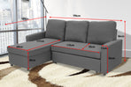 Sarantino 3-Seater Corner Sofa Bed Lounge Storage Chaise Couch Grey
