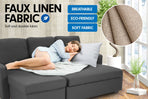 Sarantino 3-Seater Corner Sofa Bed Lounge Storage Chaise Couch Grey